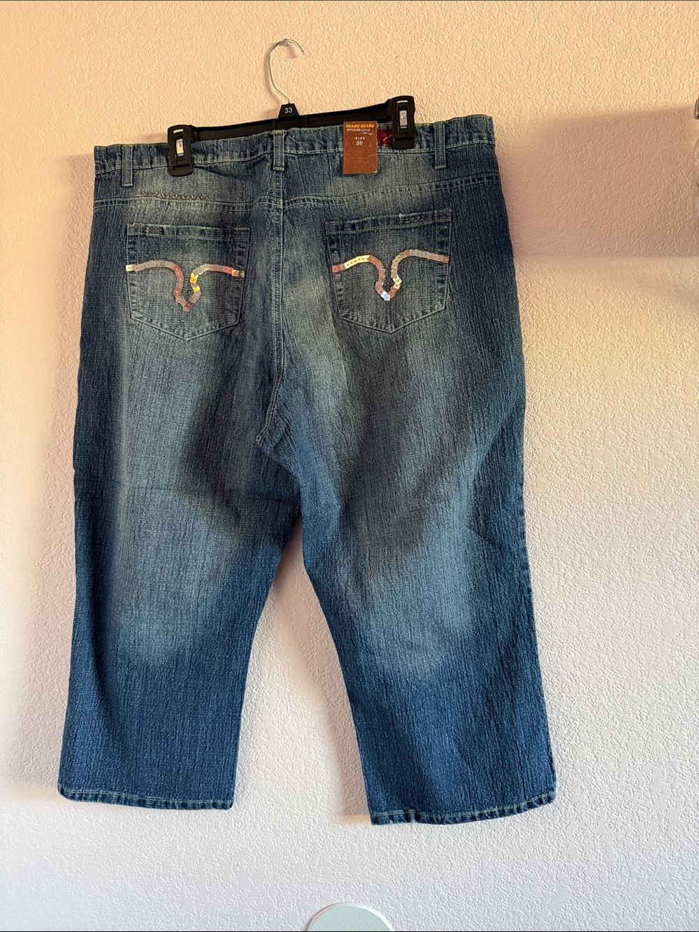 Neeso Jeans Vintage Women's Capri Denim Jeans - Blue - Picture 8 of 9